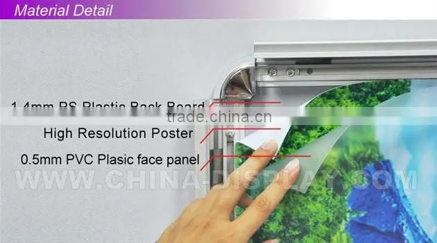Aluminium snap edge frame sign flip open snap frame wall mounted frames