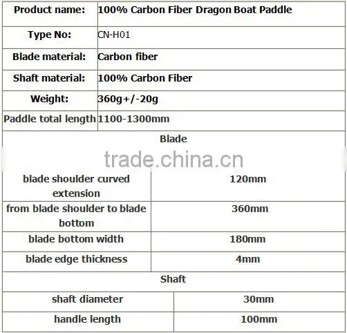1100-1300mm paddle length Carbon fiber dragon boat Paddles