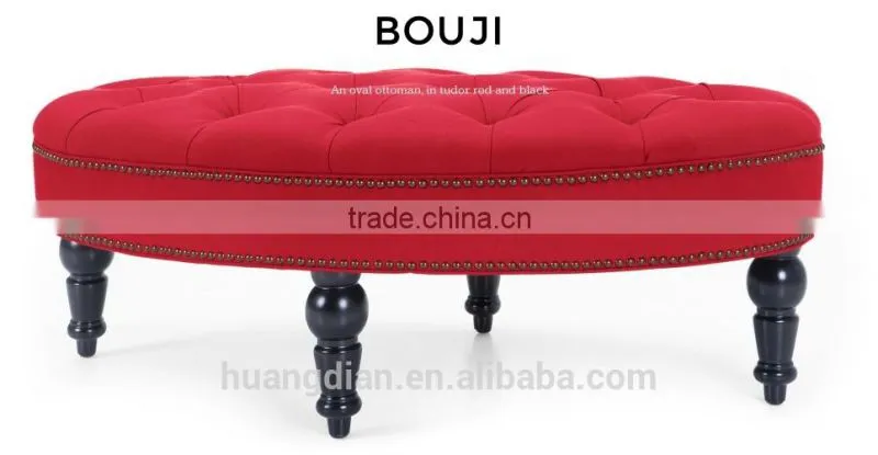 red fabric ottoman living room round sofa furniture OC7029