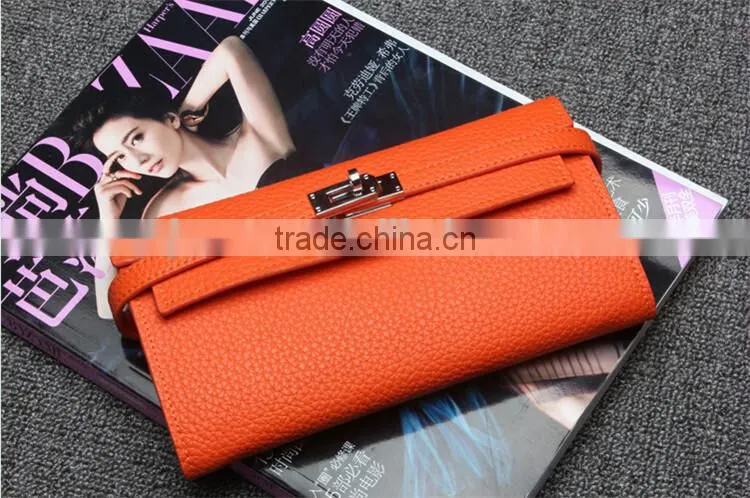 Cheap Genuine cow leather wallet women's Long Wallet
