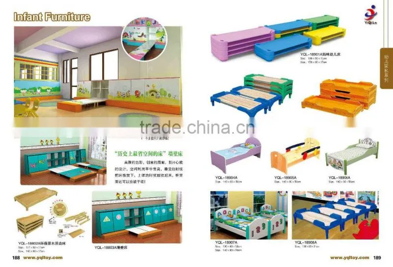 Novel design children furniture non-toxic playwood double deck bed for kids