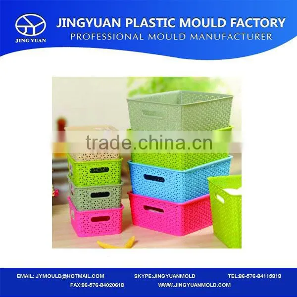 New design plastic rectangle wicker basket mould
