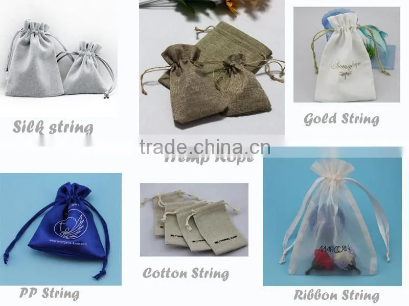 Latest new design Satin powerbank packaging bags with drawstring