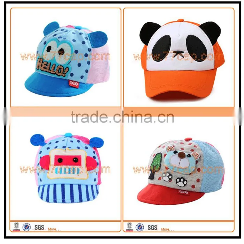 Factory outlet short brim embroidery baby flat cap