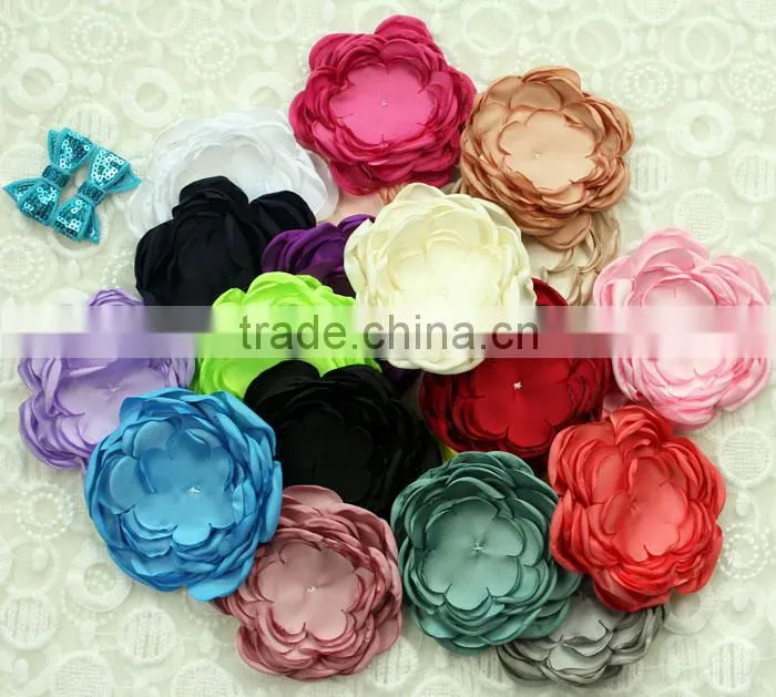 chiffon rosettes frayed shabby flower trim wholesale