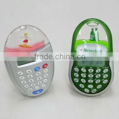12-digits solar power Aqua insert floater oil Liquid calculator for promotional item