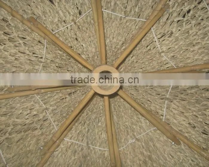 THATCH SEAGRASS PALM LEAF BEACH UMBRELLA & BAMBOO FUNRITURE_CHEAP PRICE
