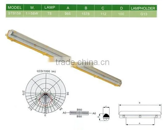 T8 fluorescent light 18W/30W/36W/2*18W/2*36W