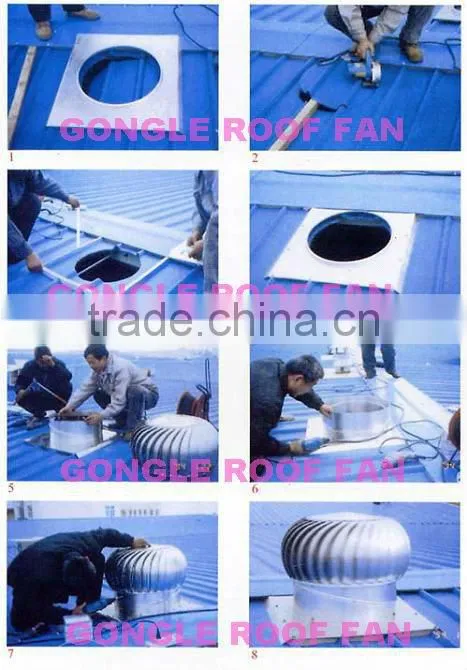 wind-driven self running automatic turbine roof fan