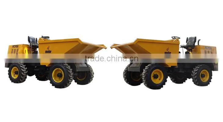 Best seller 5000KG Front Loading 4 wheel Mini Site Dumper