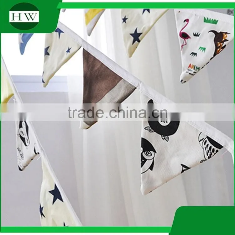Promotional Christmas gift handmade Wedding Birthday Party Decoration baby fabric bunting flag banner