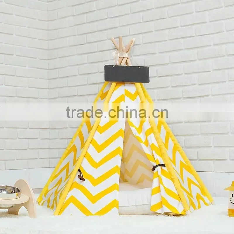 New Custom chevron style wholesale dog play sleep pet teepee tent