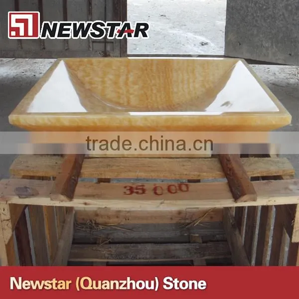 sunny beige marble stone sink