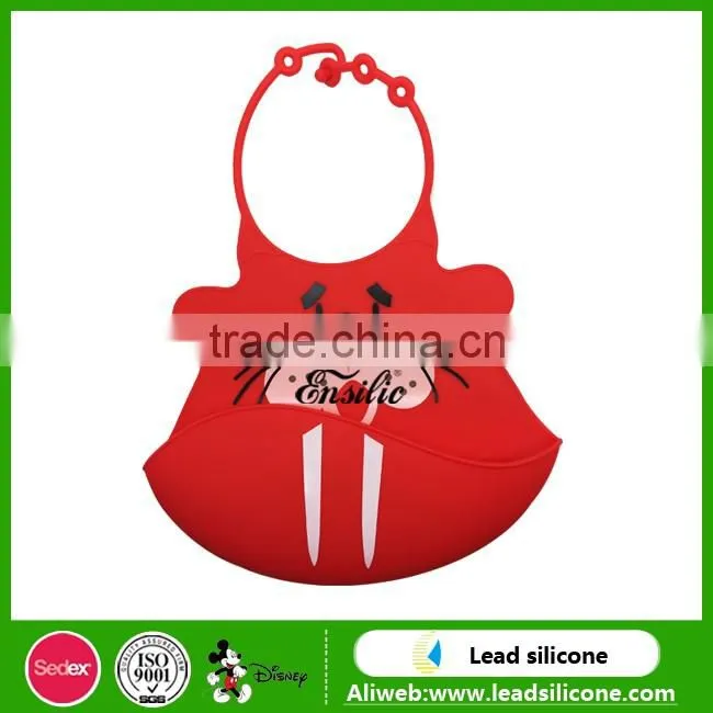 Wholesale newest design FDA/LFGB food grade silicone baby bibs