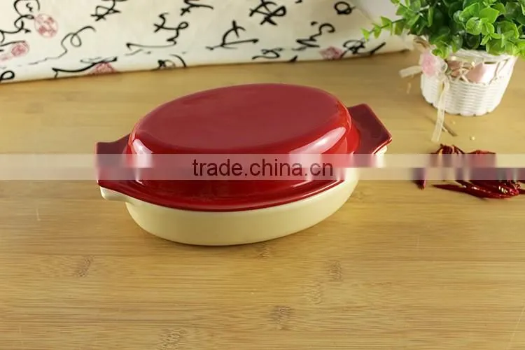 China factory supplier custom ceramic cookware oval casserole
