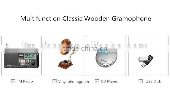 Hot High Quality Classic Wooden Radio Gramophone Luxury Retro Vinyl Phonograph Record Player Wooden Radio Gramophone