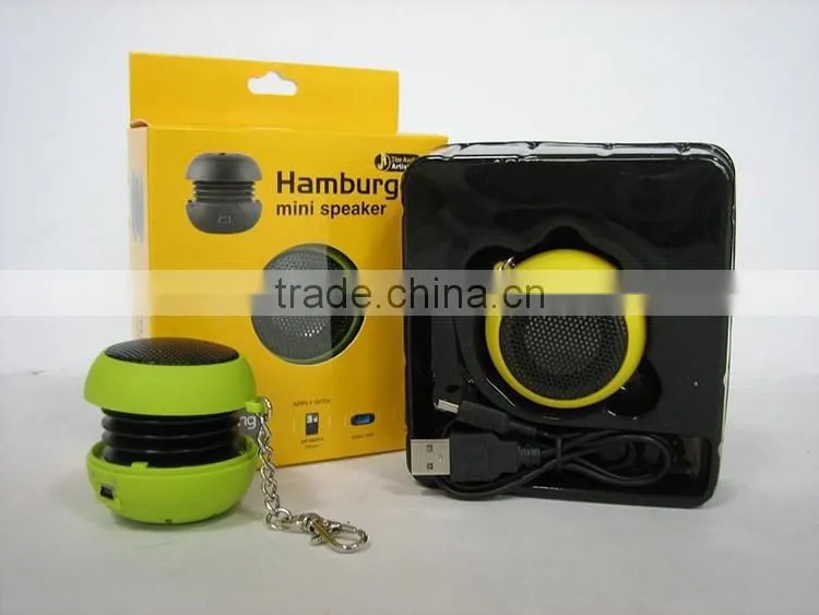 New hot selling cheap portable mini hamburger speaker for promotion gift