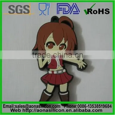 China factory Wholesale silicone boy shape cartoon keychain