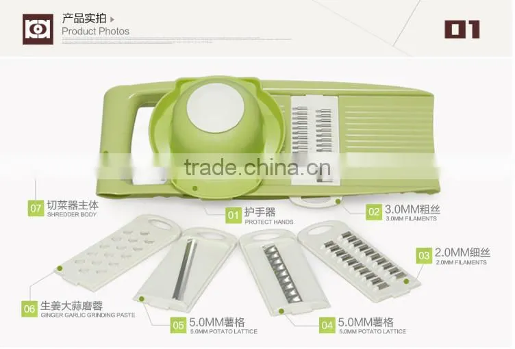 Professional Vegetables Mandoline Julienne Cutter Slicer Grater Garlic