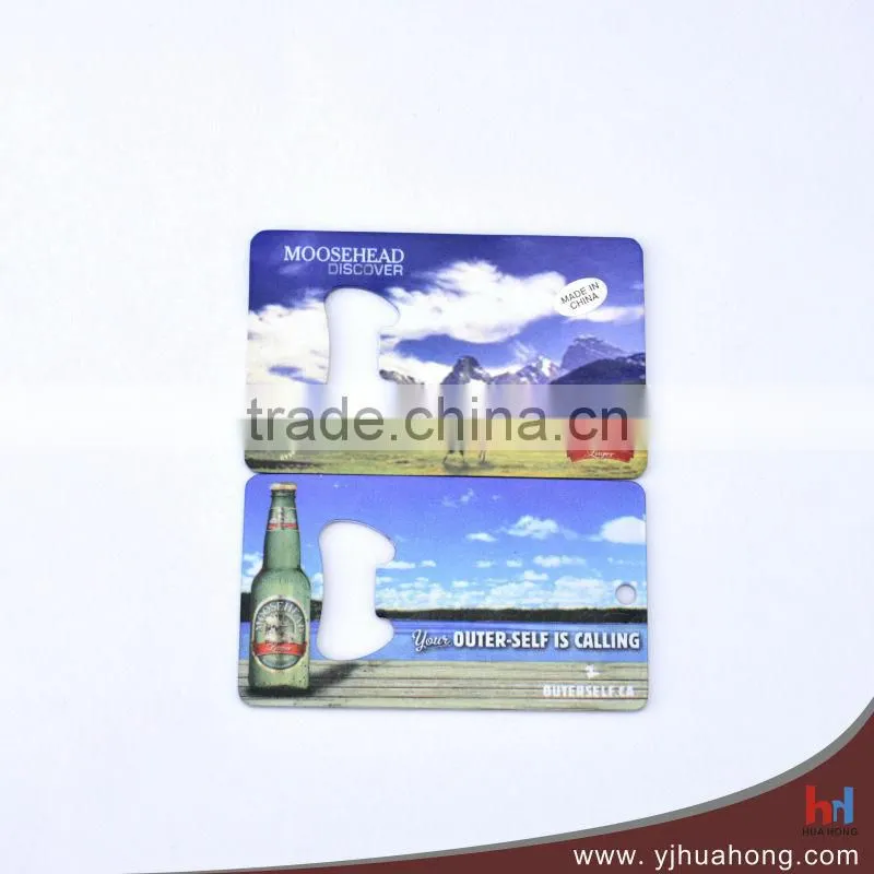 Stainless steel beer bottle openers with epoxy sticker HBO-09