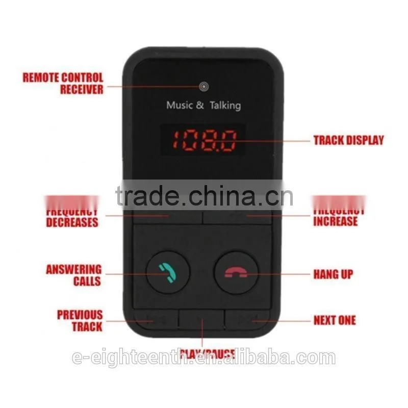 2016 Wireless Bluetooth handsfree FM Transmitter Modulator Car MP3 Player SD USB LCD Remote
