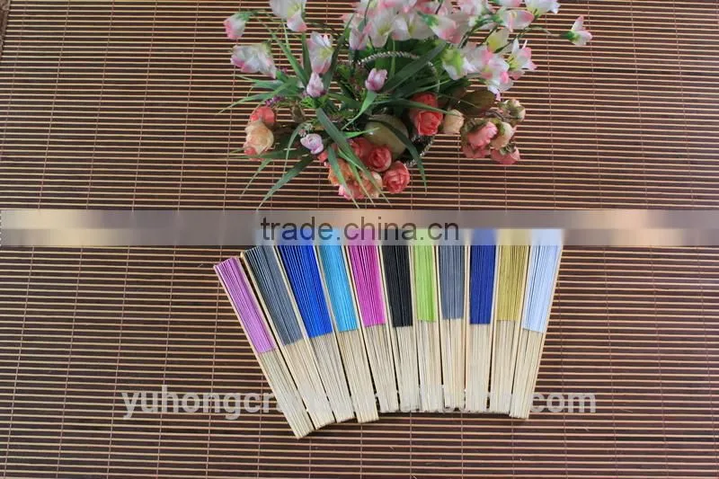 Colorful bamboo cheap paper fan wholesale