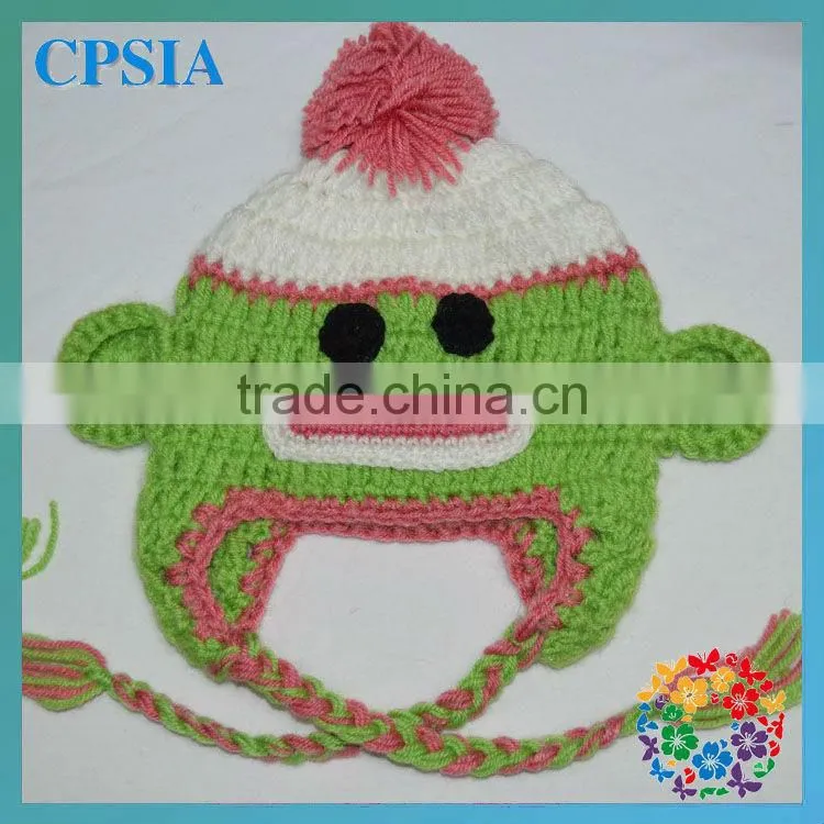 Infant owl hats baby hats with braid