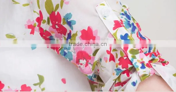 Vintage Floral printed chiffon lady shirts woman casual shirts