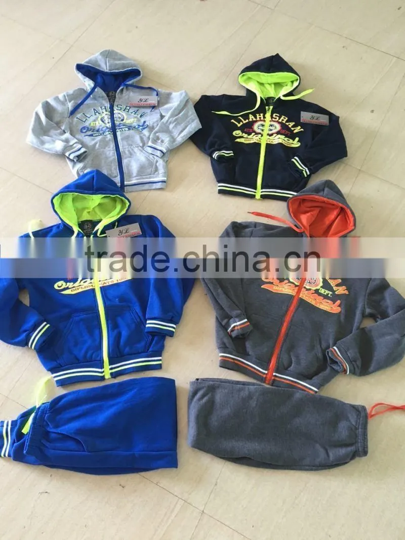 boys' sports wear kid's sportswear stock clothes children's trascksuit
