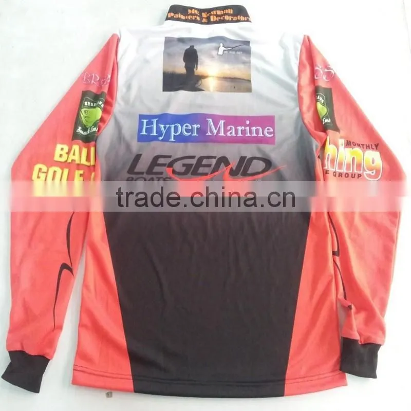 Customized Long sleeve Filter out UV fishing shirt with 1/4 short zippers
