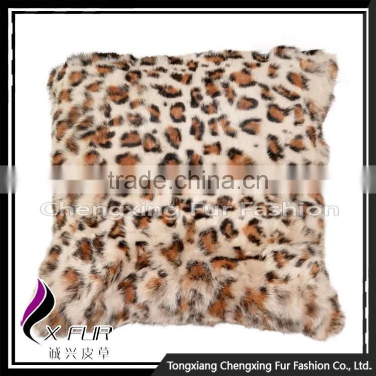 CX-D-93 Christmas Pillow Cover Personalized Custom Real Rabbit Fur Pillowcase