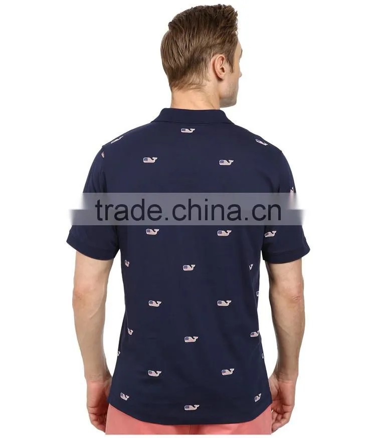 Fashion shorts embroidery designs mens golf patterned polo shirt embroidery