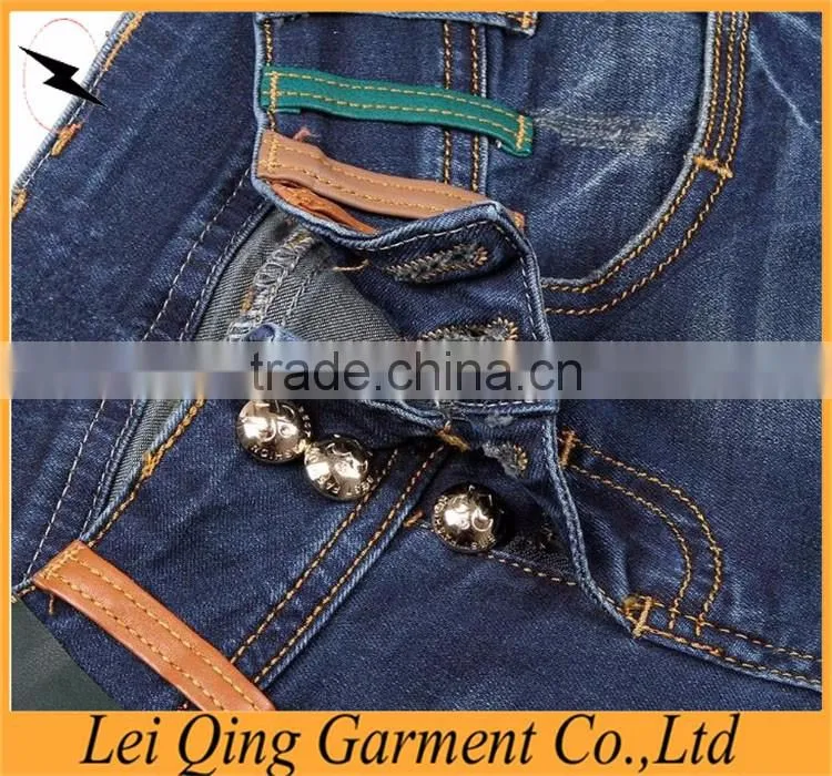 Fashion newest hot sale blue denim slim fit ladies jeans top design