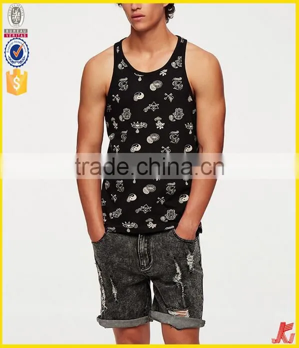 blank printed tank top for man wholesale