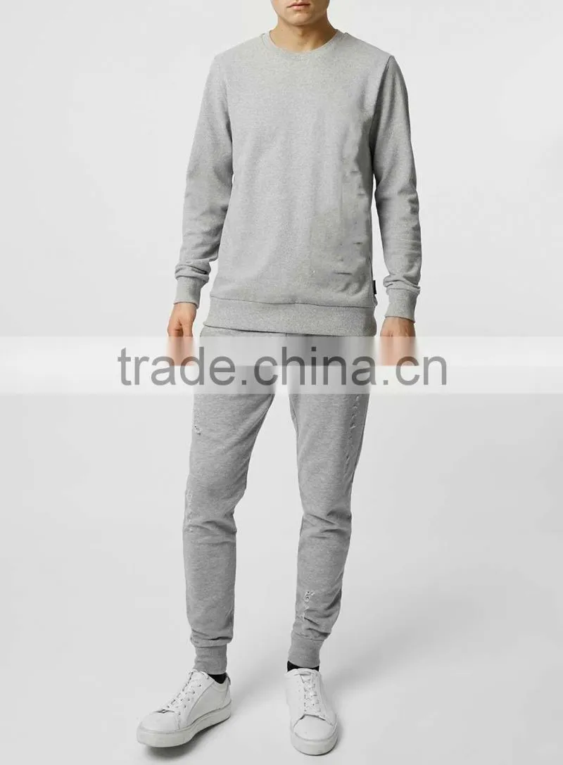 custom slim fit tracksuit plain cotton tracksuit