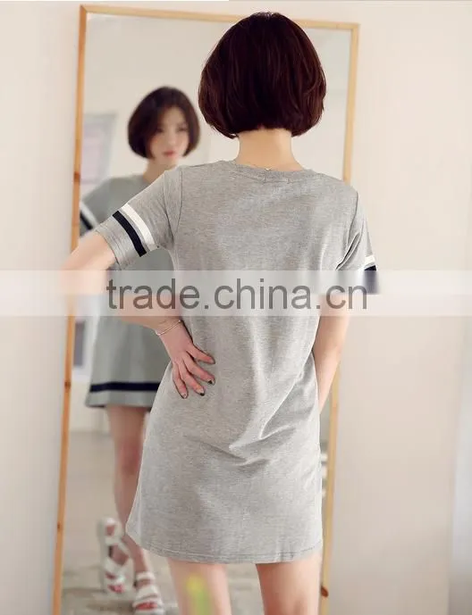 In the summer of 2016 new grey dress with short sleeves