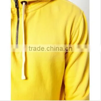 Super quality yellow blank bulk the fleece clothing with kangaroo pocket