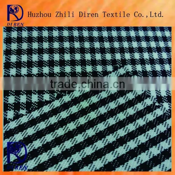 100% polyester black white check strong durable cases and bags fabric