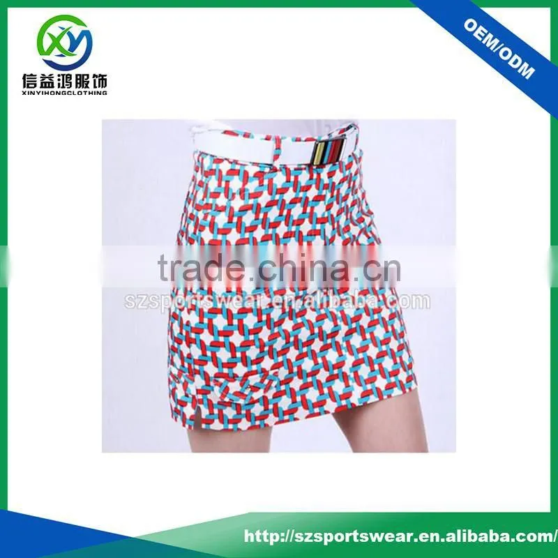 wholesale polyester with spandex full sublimated golf skirt women sports wear