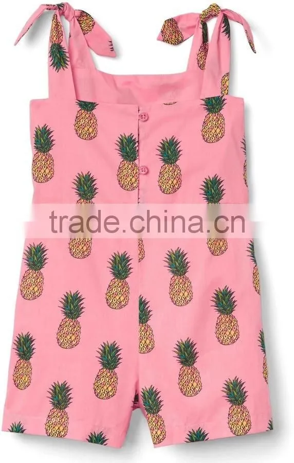 New Fashion Girl jumpsuit princess Pineapple bow romper Kids Girl jumpsuit