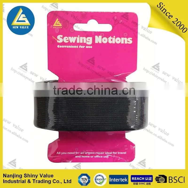 40mm black polyester elastic band for clothing
