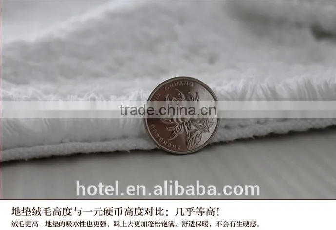 hotel plush bath rug with logo embroideried