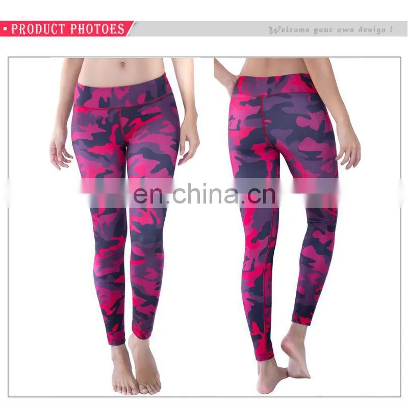 Polyester&Spandex Compression Camo Print Legging Fitness Yoga Pants