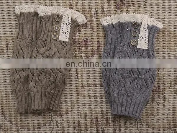 Wholesale Crochet Lace Boot Cuffs With 3 Buttons