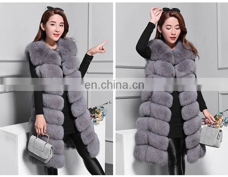 China Supplier Winter Fashion Women Fox Vest Genuine Natural Italian Fur Vest