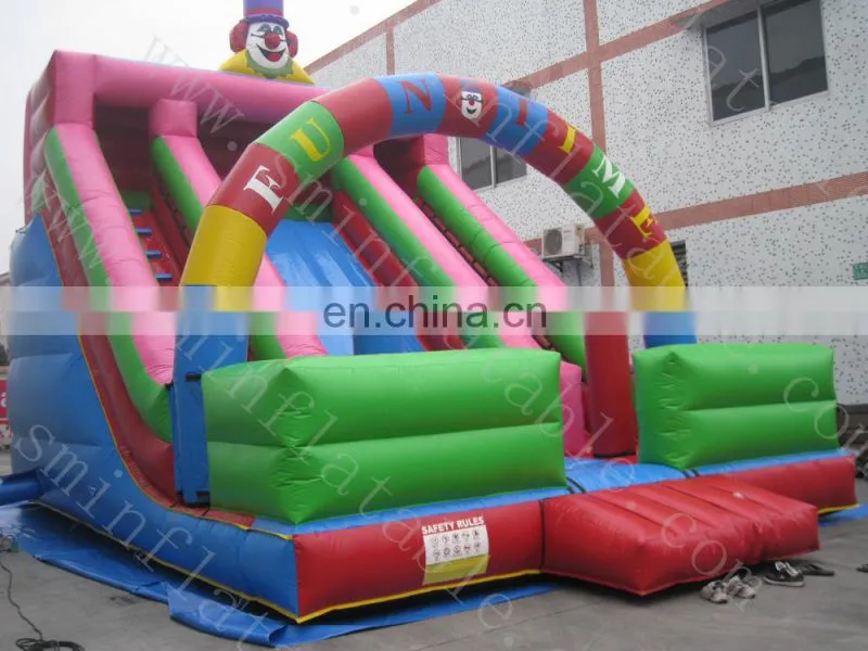 Exciting inflatable slide, inflatable game machine slide, inflatable slide with three exit for sale