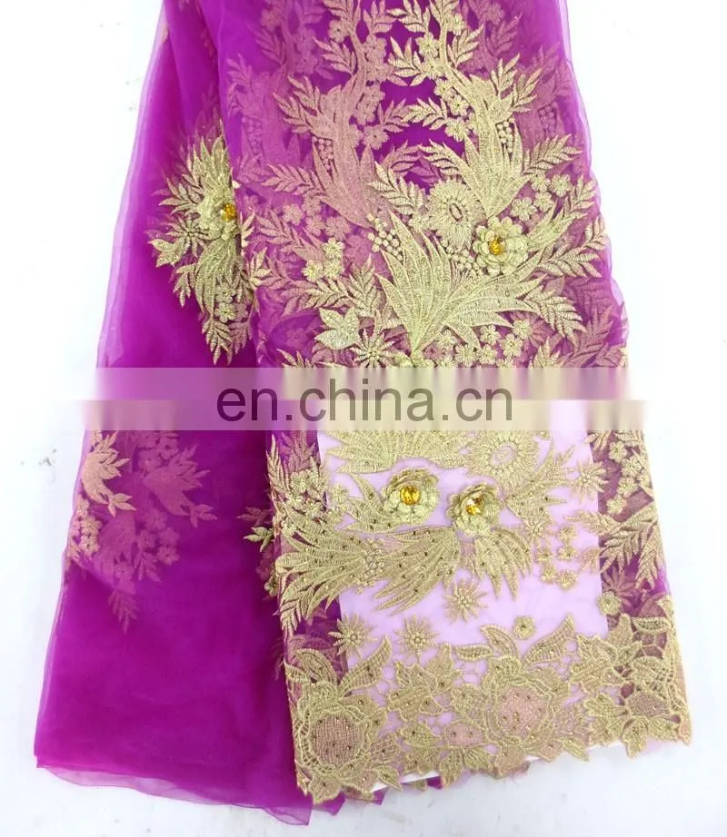 2016 wholesale french tulle lace EMBROIDERY LACE FABRIC beaded lace fabric for aso-ebi wedding party