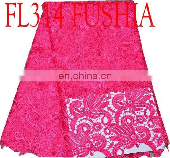 free shipping Cheap African Yellow Guipure Lace fabric african cord lace