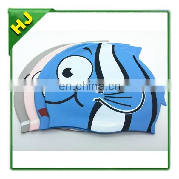 Fish silicone swimming caps for kids