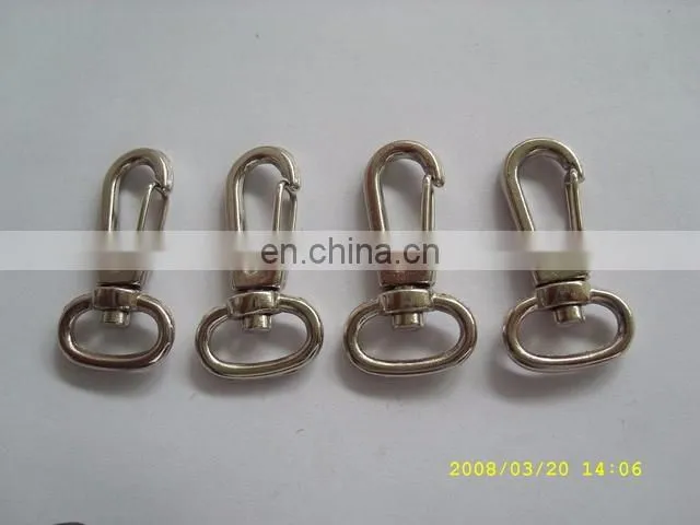 Manufacture supply metal swival eye snap hook metal lobster clasp for handbag purse